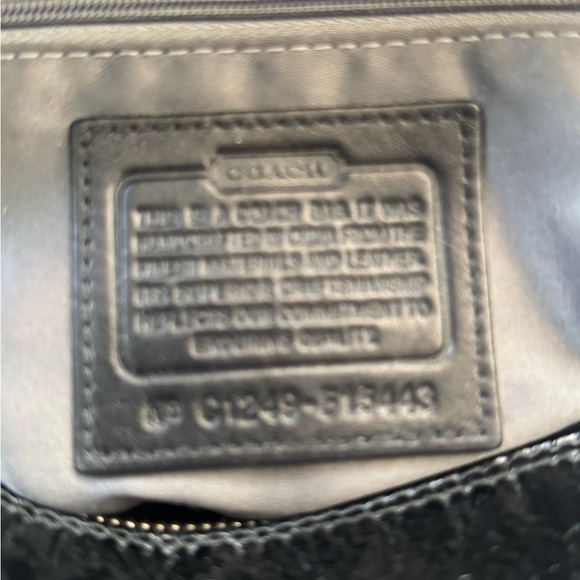 Coach Black and Tan Satchel with Signature Design - Picture 3 of 3